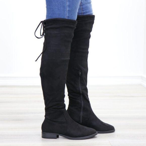 Sexy Over The Knee Boots With Lace Up Back - Picture 5 of 13